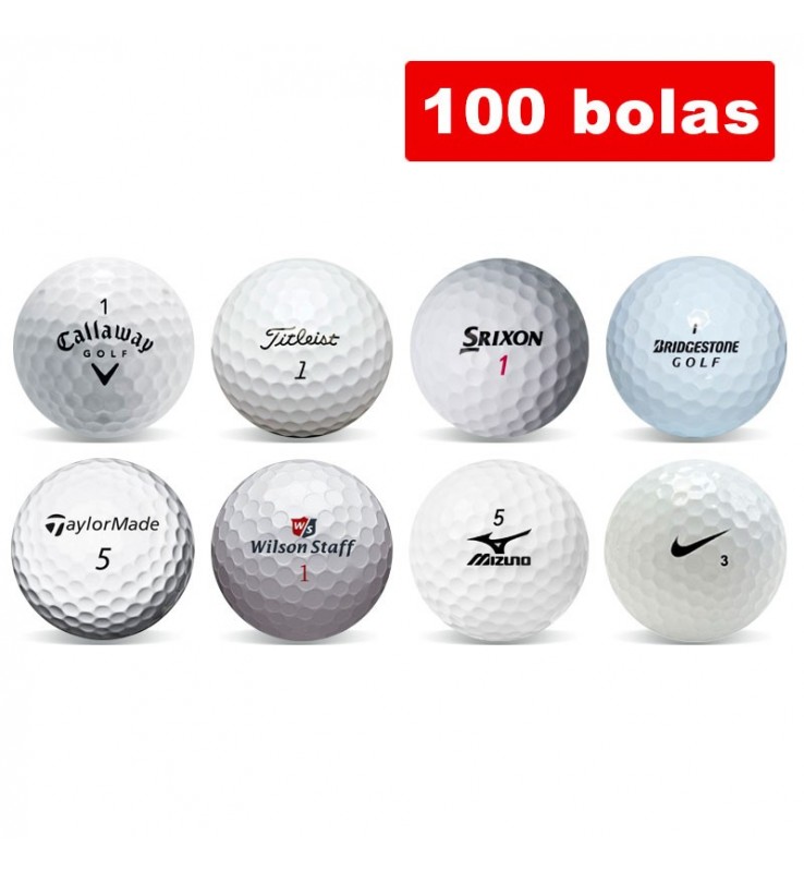 Surtido de 100 bolas de golf en Grado C
