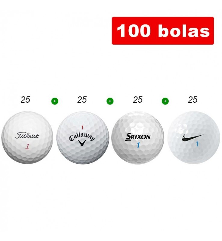 100 bolas de golf en Grado A - Titleist, Callaway, Srixon y Nike 100 bolas de golf en Grado A - Titleist, Callaway, Srixon y Nike