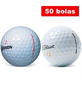 Srixon Distance en Grado Perla + Titleist Velocity en Grado Perla (50 bolas de golf)